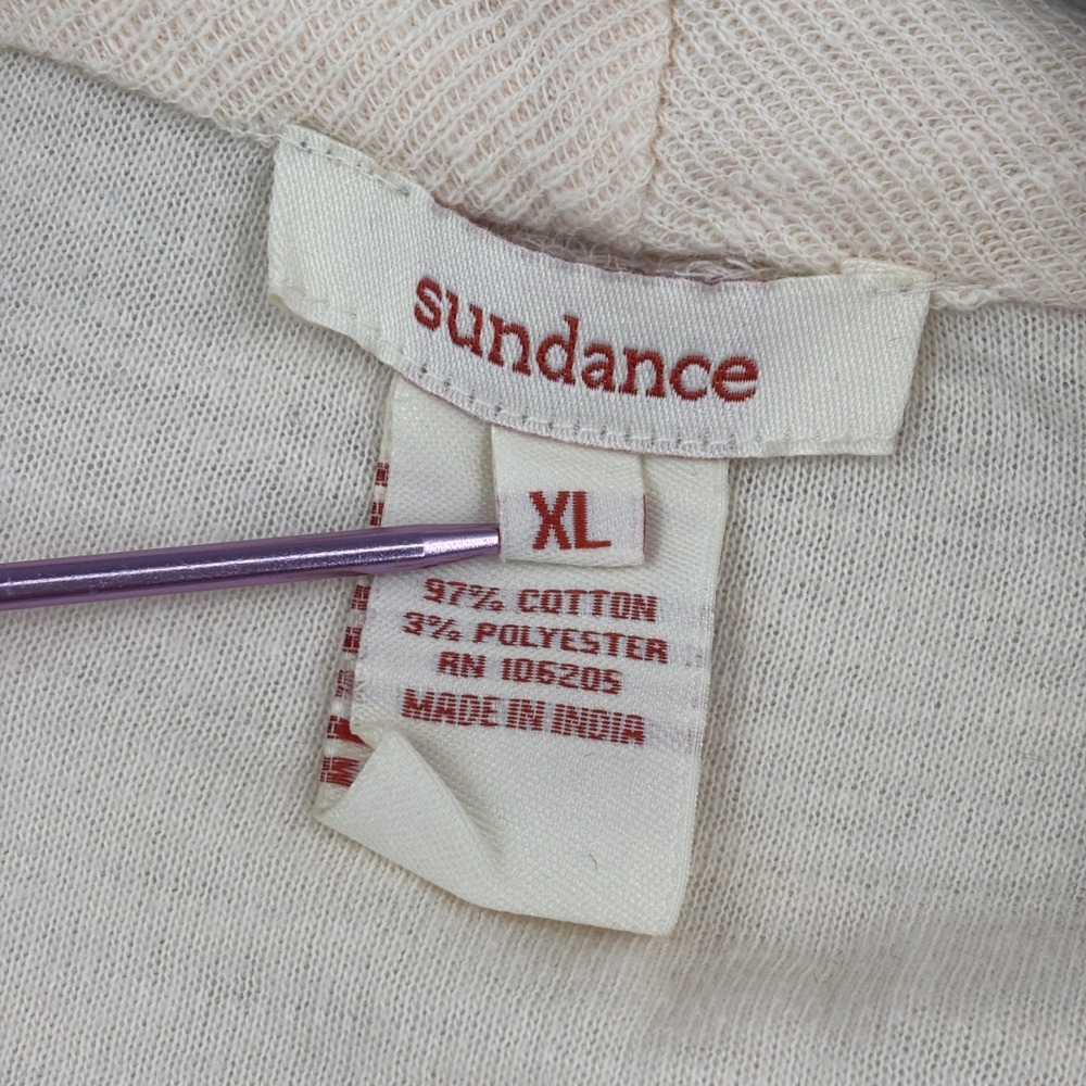 Sundance Open Front Cardigan Sweater Women XL Cream Red Blue Southwestern Print - Picture 3 of 8